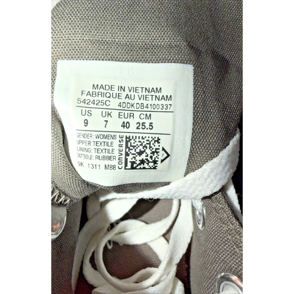 Converse Gray Studded Hidden Wedge High Top Sneakers 9